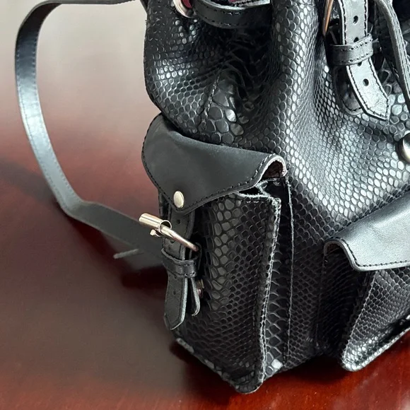 Freebird Charcoal Snake Print Backpack - Picture 11 of 14